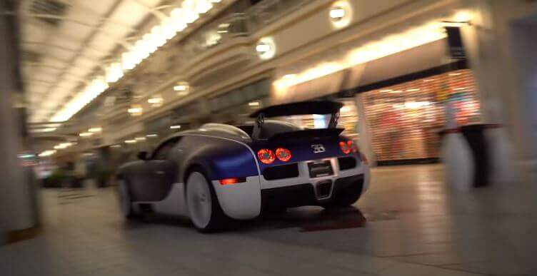 Edyan, Balapan Bugatti Veyron lawan Nissan GT-R di Dalam Mall