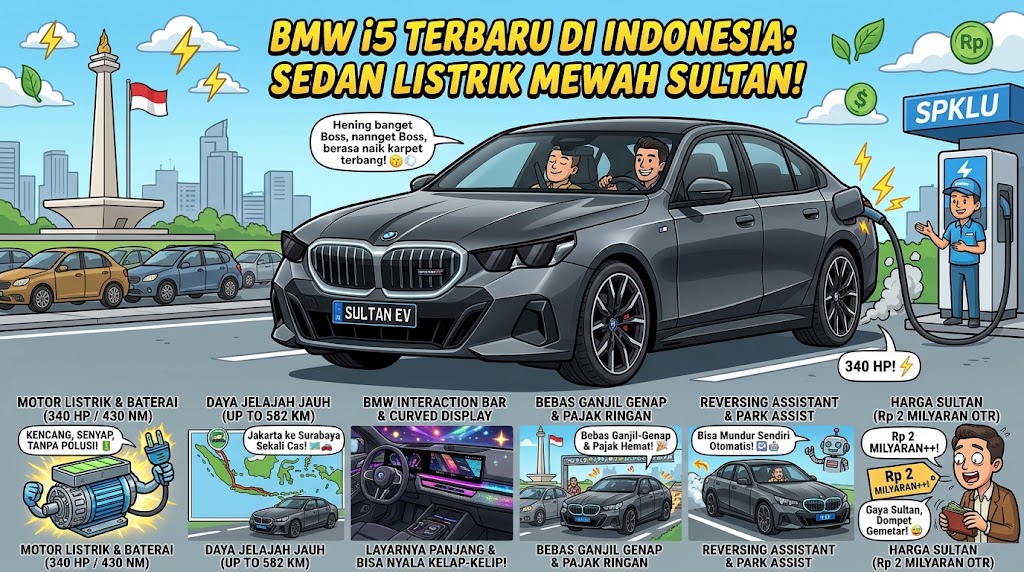 October 31, 2026 GAET OTOMOTIF - Peristiwa Terbaru Dunia Otomotif Spesifikasi dan Harga BMW i5 Terbaru